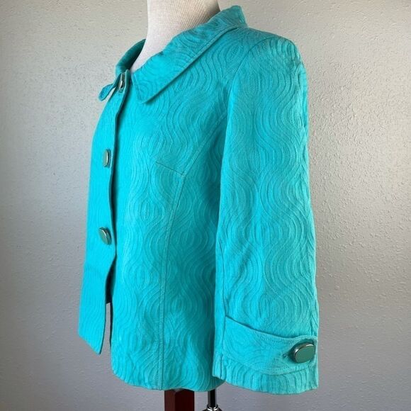 Trenz PetiteTurquoise Blue Blazer Jacket EUC - Picture 4 of 8